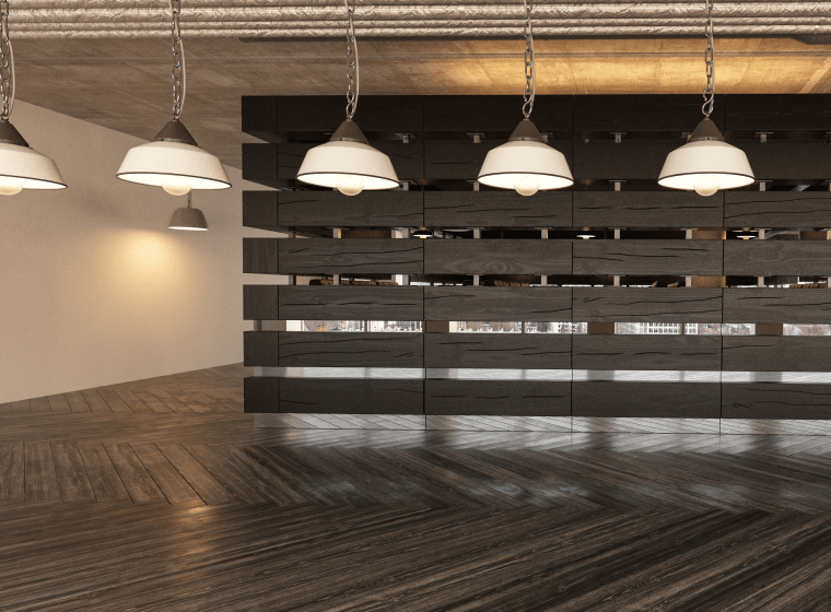 commercial services lighting design hanging lights of a ceiling